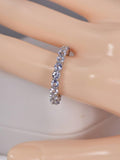 Natural Tanzanite Full Eternity Ring Real 925 Sterling Silver sz 7