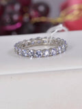 Natural Tanzanite Full Eternity Ring Real 925 Sterling Silver sz 7