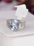 Natural Aquamarine Ring in 925 Sterling Silver sz 6