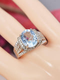 Natural Aquamarine Ring in 925 Sterling Silver sz 6