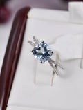 Natural Sky Blue Topaz Ring in 925 Sterling Silver sz 6