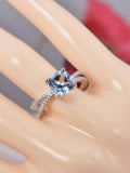 Natural Sky Blue Topaz Ring in 925 Sterling Silver sz 6