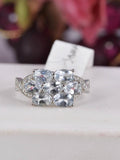 Natural Aquamarine Ring in 925 Sterling Silver sz 9