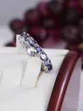 Natural Iolite Full Eternity Ring Real 925 Sterling Silver sz 7