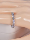Natural Tanzanite Full Eternity Ring Real 925 Sterling Silver sz 7