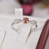 Red Moissanite .50ct Ribbon Style Engagement Ring 925 sz 5 or 9