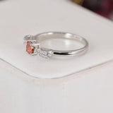 Red Moissanite .50ct Ribbon Style Engagement Ring 925 sz 5 or 9