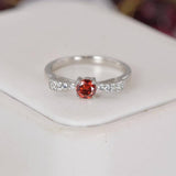 Red Moissanite .50ct Ribbon Style Engagement Ring 925 sz 5 or 9