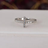 All Moissanite Cross Ring 925 Sterling sz 6