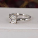 Moissanite 2.0 ct Radiant Cut Engagement Ring 925 sz 9