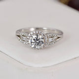 Moissanite 1.0 ct Brilliant Round Cut Engagement Ring 925 Size 6 and 8 only