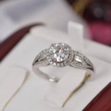 Moissanite 1.0 ct Brilliant Round Cut Engagement Ring 925 Size 6 and 8 only