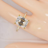 Moissanite 5.68 tcw Emerald Cut Engagement Ring 925 Size 7 only