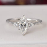1.2 ct Moissanite Marquise Engagement Ring sz 6 or 8