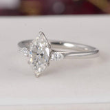 1.2 ct Moissanite Marquise Engagement Ring sz 6 or 8