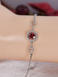 1ct Red Moissanite Bracelet 925 Sterling NWT 7"