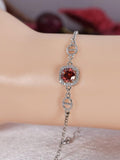 1ct Red Moissanite Bracelet 925 Sterling NWT 7"