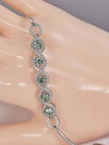 2.5 ct Blue Green Moissanite Bangle Bracelet 925 Sterling NWT 7"