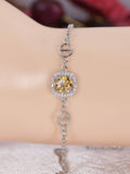 1ct Champagne Moissanite Bracelet 925 Sterling NWT 7"
