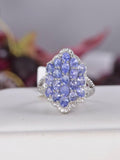 Natural Tanzanite Ring Real 925 Sterling Silver sz 8