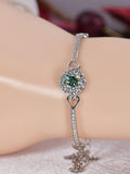 1ct Blue Green Moissanite Bangle Bracelet 925 Sterling NWT 7"