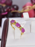 Natural Ruby with Chrome Diopside Band Ring in 925 Sterling Silver sz 7