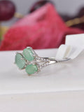 Natural Emerald Oval Cut Ring Real 925 Sterling Silver sz 8