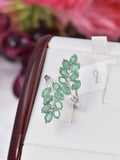 Natural Emerald Cluster Ring Real 925 Sterling Silver sz 8