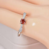 Red Moissanite .50ct Ribbon Style Engagement Ring 925 sz 5 or 9