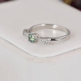 Green Moissanite .50 ct Ribbon Style Engagement Ring 925 Size 5 only