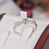 Green Moissanite .50 ct Ribbon Style Engagement Ring 925 Size 5 only