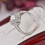 Moissanite 1.0 ct Double Halo Brilliant Round Cut Engagement Ring 925 Size 8 only