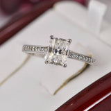 Moissanite 2.0 ct Radiant Cut Engagement Ring 925 sz 9