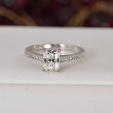 Moissanite 2.0 ct Radiant Cut Engagement Ring 925 sz 9
