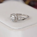 Moissanite 1.0 ct Brilliant Round Cut Engagement Ring 925 Size 6 and 8 only