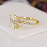 Moissanite 5.68 tcw Emerald Cut Engagement Ring 925 Size 7 only
