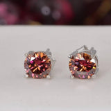 Moissanite 2.0 ct Watermelon Color Stud Earrings 925 Sterling NWT