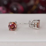 Moissanite 2.0 ct Watermelon Color Stud Earrings 925 Sterling NWT