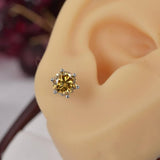 2ct Champagne Moissanite Stud Earrings 925 Sterling NWT