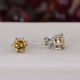 2ct Champagne Moissanite Stud Earrings 925 Sterling NWT