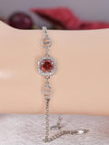 1ct Red Moissanite Bracelet 925 Sterling NWT 7"