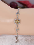 1ct Champagne Moissanite Bracelet 925 Sterling NWT 7"