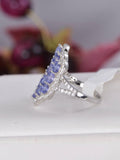 Natural Tanzanite Ring Real 925 Sterling Silver sz 8
