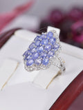 Natural Tanzanite Ring Real 925 Sterling Silver sz 8