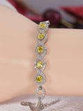 2.5ct Champagne Moissanite Bangle Bracelet 925 Sterling NWT 7"