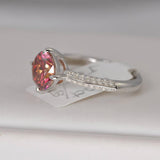 2.0ct Brilliant Round Cut Pomegranate Red Moissanite Ring Size 5, 7, 9 only