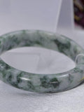 Floating Flowers Untreated Natural Jadeite Jade A Bangle Bracelet 59.3mm