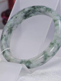 Floating Flowers Untreated Natural Jadeite Jade A Bangle Bracelet 59.3mm