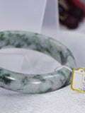 Floating Flowers Untreated Natural Jadeite Jade A Bangle Bracelet 59.3mm