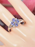 Natural Tanzanite Ring Real 925 Sterling sz 8